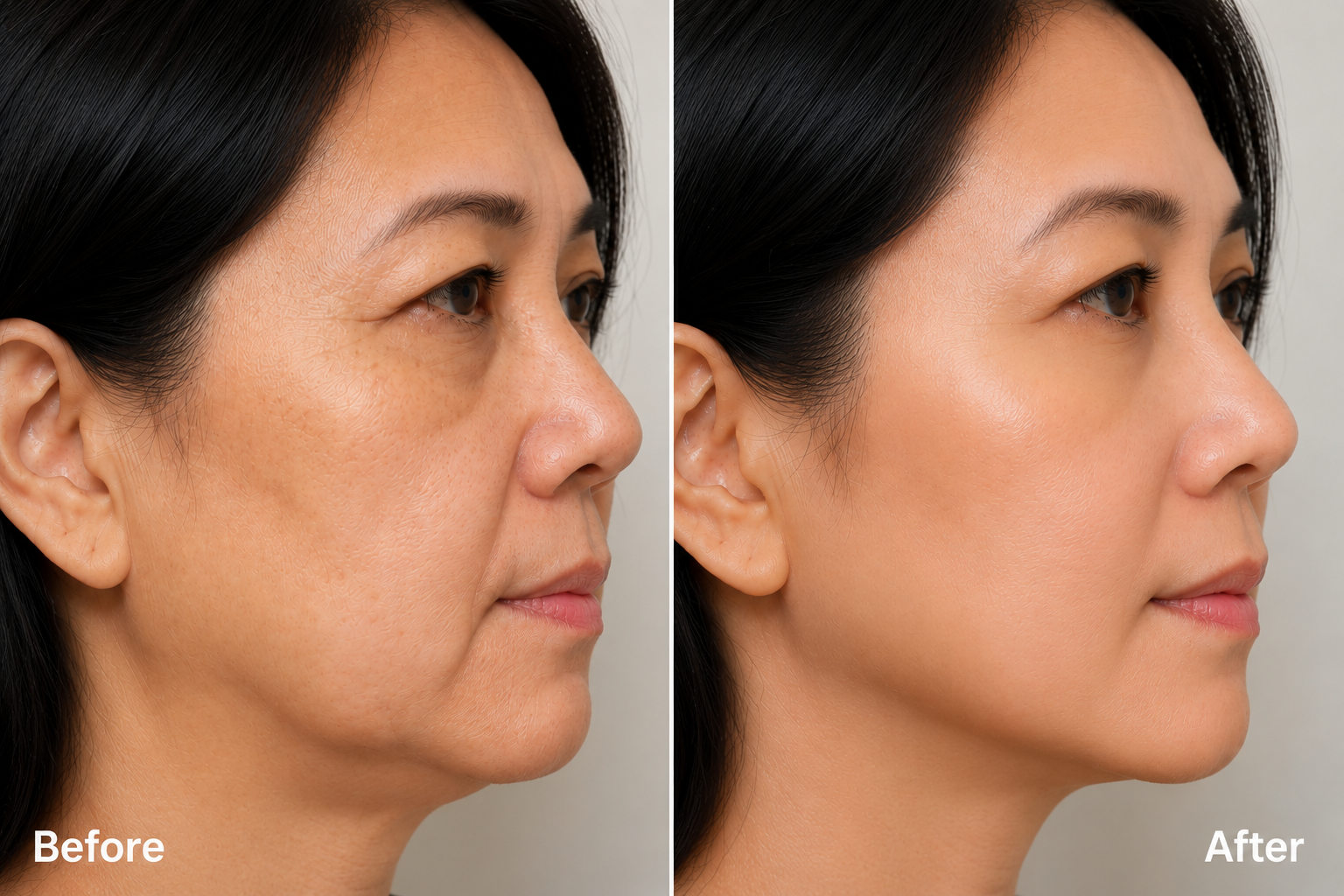 V-shape jawline & Double Chin Removal